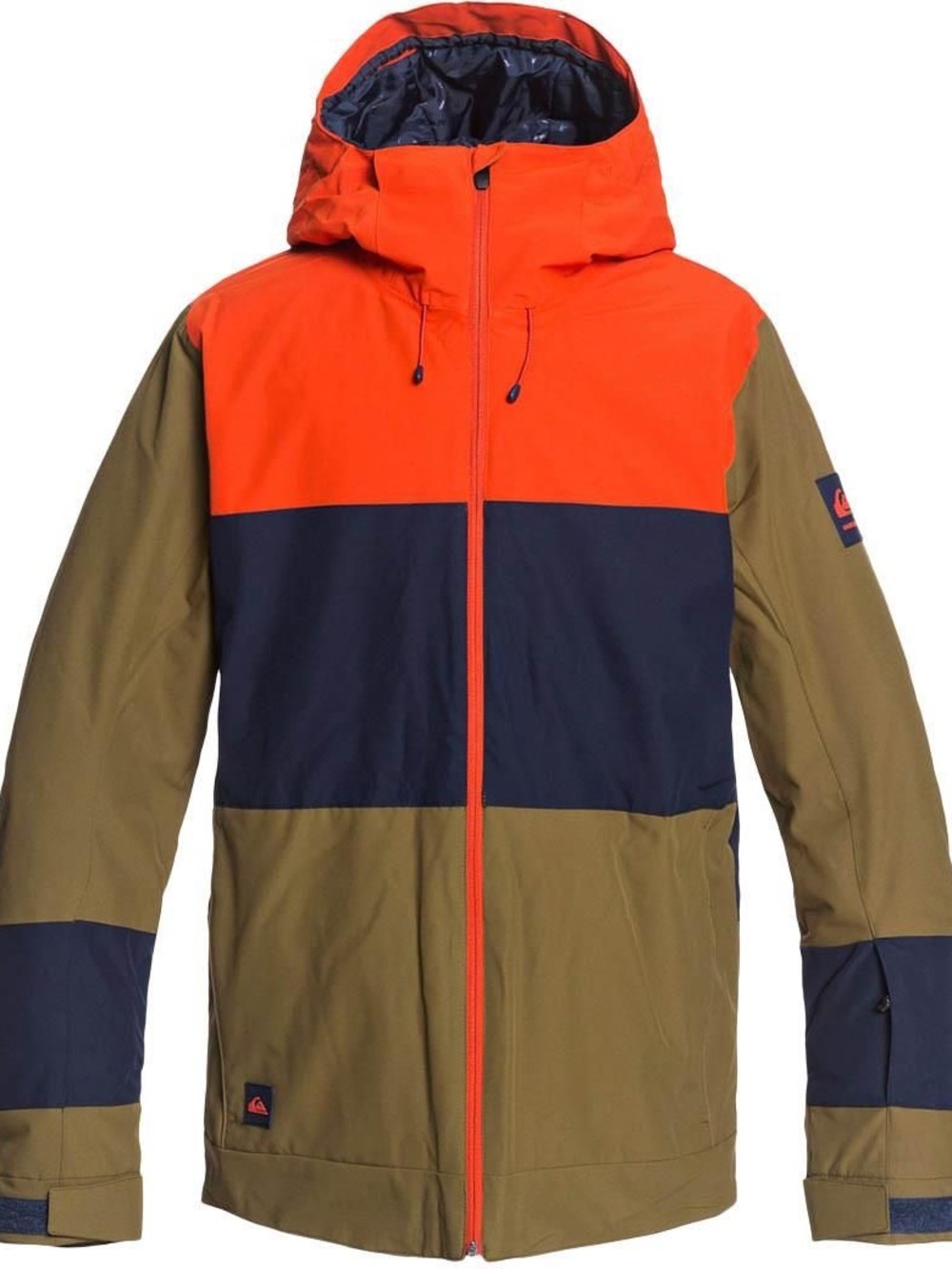 Quiksilver Men's Sycamore Block Snow Jacket - Orange/Navy/Olive